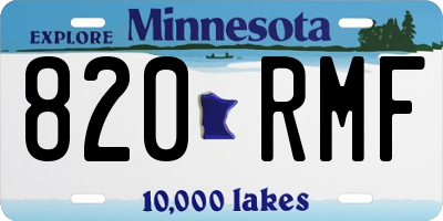 MN license plate 820RMF