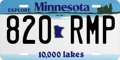 MN license plate 820RMP