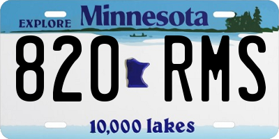 MN license plate 820RMS