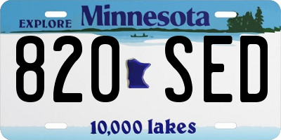 MN license plate 820SED