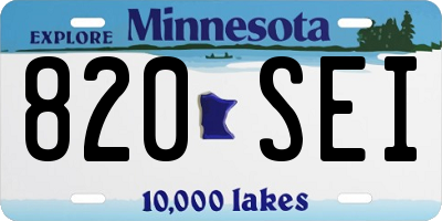 MN license plate 820SEI