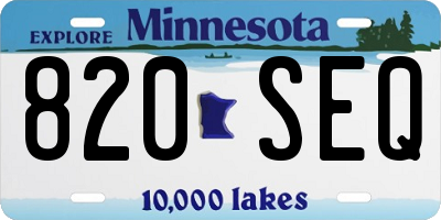 MN license plate 820SEQ