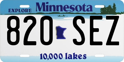 MN license plate 820SEZ
