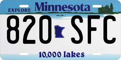 MN license plate 820SFC