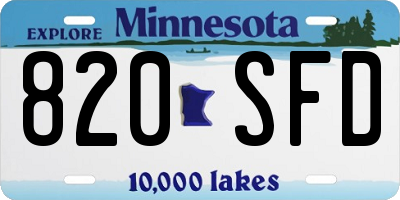 MN license plate 820SFD