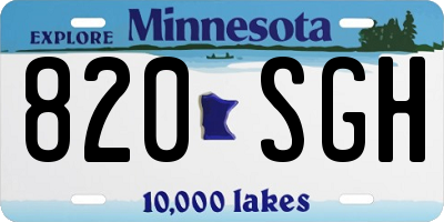 MN license plate 820SGH
