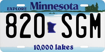 MN license plate 820SGM