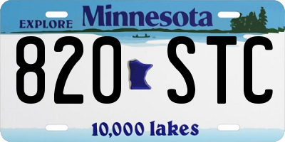 MN license plate 820STC