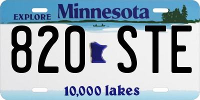 MN license plate 820STE