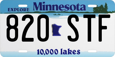 MN license plate 820STF