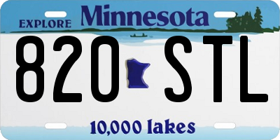 MN license plate 820STL