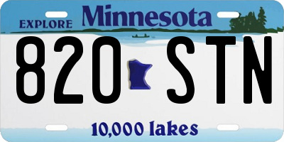 MN license plate 820STN