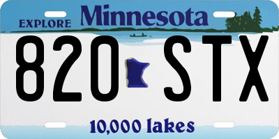 MN license plate 820STX