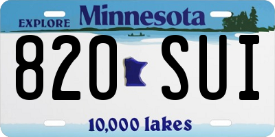 MN license plate 820SUI