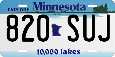 MN license plate 820SUJ