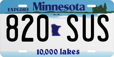MN license plate 820SUS
