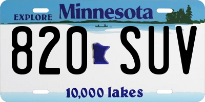 MN license plate 820SUV
