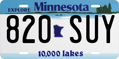 MN license plate 820SUY