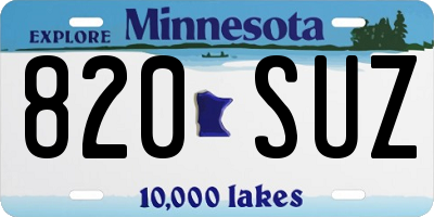 MN license plate 820SUZ