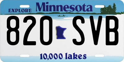 MN license plate 820SVB