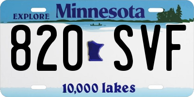 MN license plate 820SVF