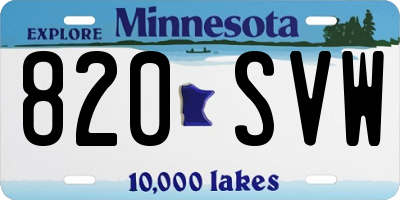MN license plate 820SVW