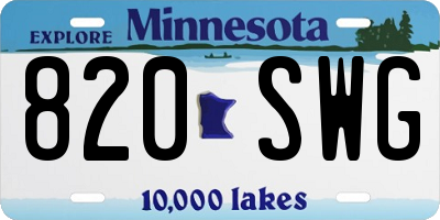 MN license plate 820SWG