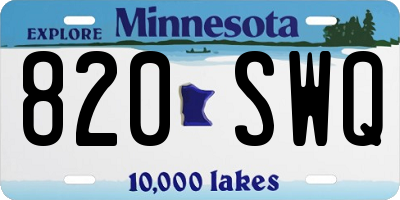 MN license plate 820SWQ
