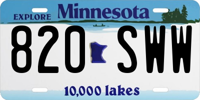 MN license plate 820SWW