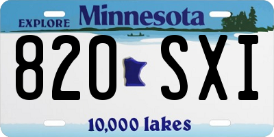 MN license plate 820SXI