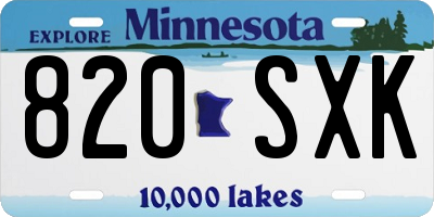 MN license plate 820SXK