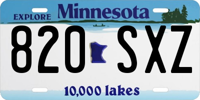 MN license plate 820SXZ