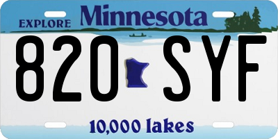 MN license plate 820SYF