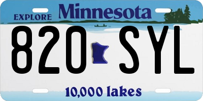 MN license plate 820SYL