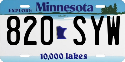 MN license plate 820SYW