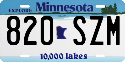 MN license plate 820SZM