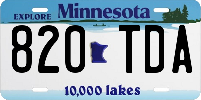 MN license plate 820TDA