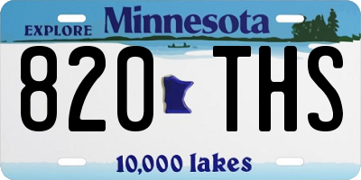 MN license plate 820THS