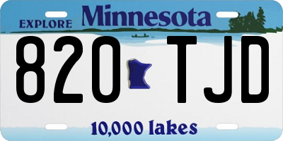 MN license plate 820TJD