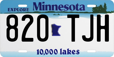 MN license plate 820TJH
