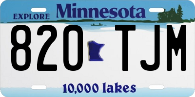 MN license plate 820TJM