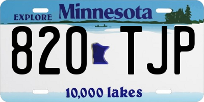 MN license plate 820TJP