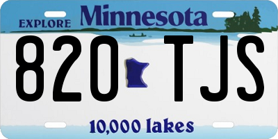 MN license plate 820TJS