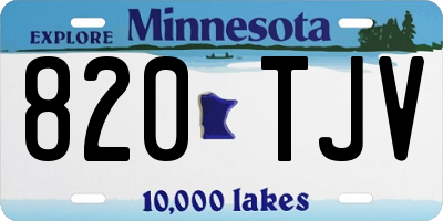 MN license plate 820TJV