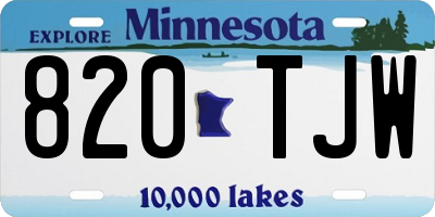MN license plate 820TJW