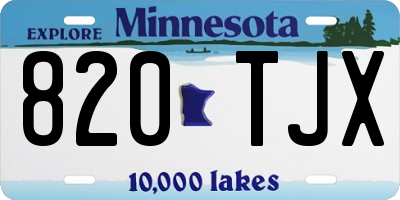 MN license plate 820TJX