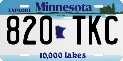 MN license plate 820TKC