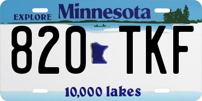 MN license plate 820TKF