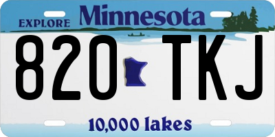 MN license plate 820TKJ