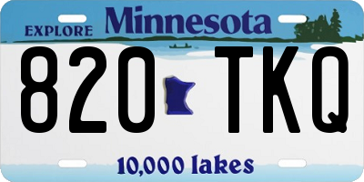 MN license plate 820TKQ